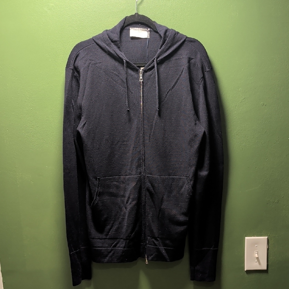 Officine Generale Dark Blue Zip-Up Sweater
